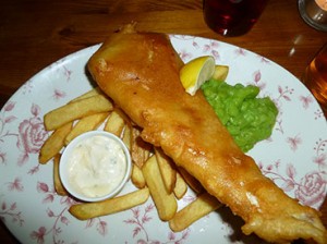 The Bear and Staff in Leicester Square London - Fish & Chips