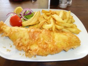 plate of fish and chips